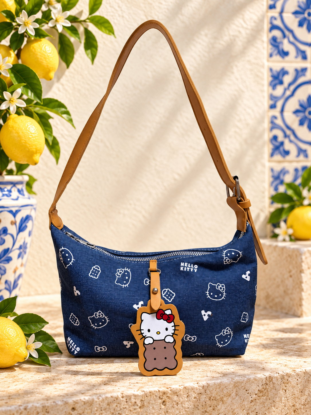 Cute Denim Kitty Shoulder Bag