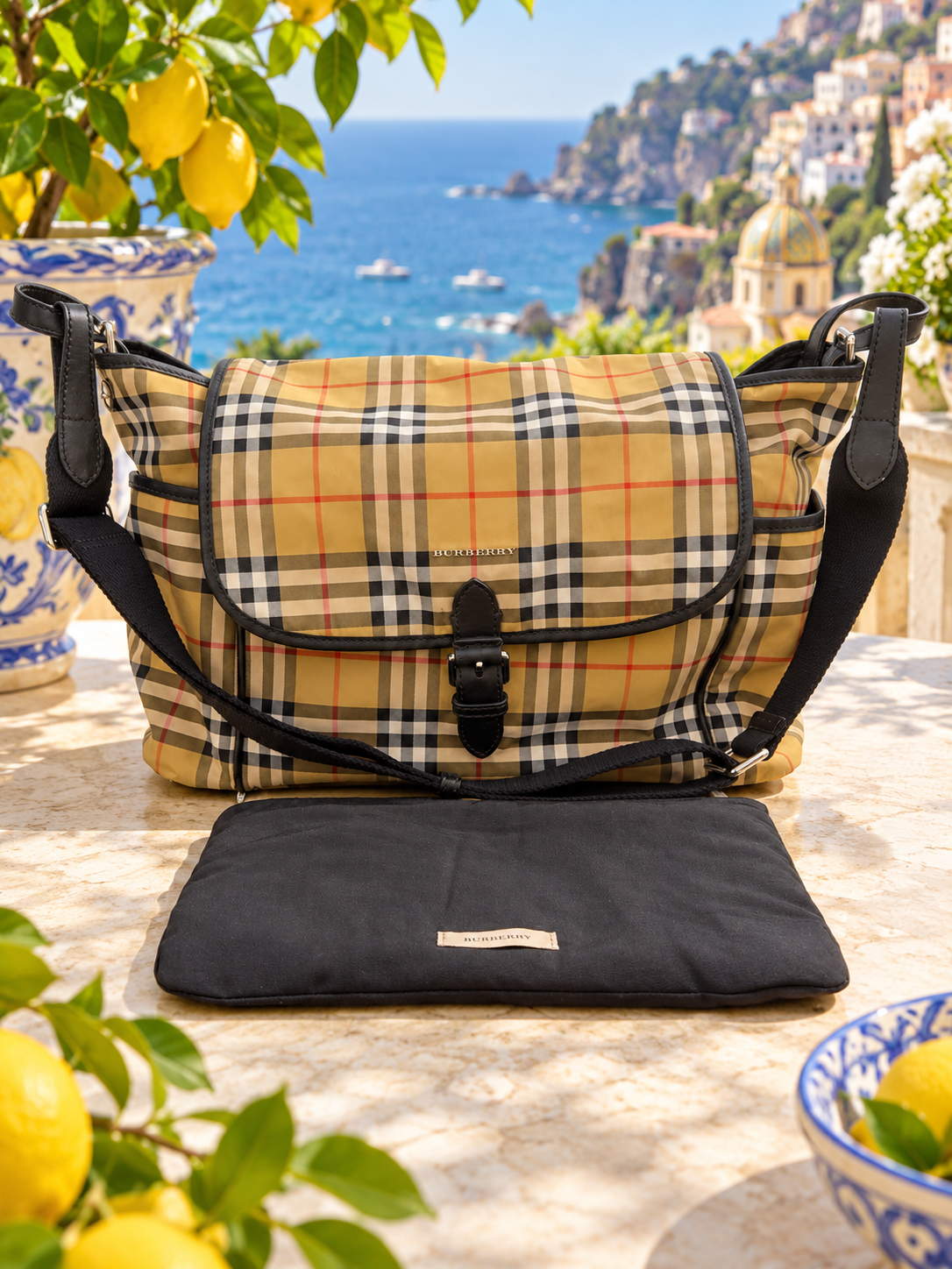 Burberry Check Nylon Diaper Bag
