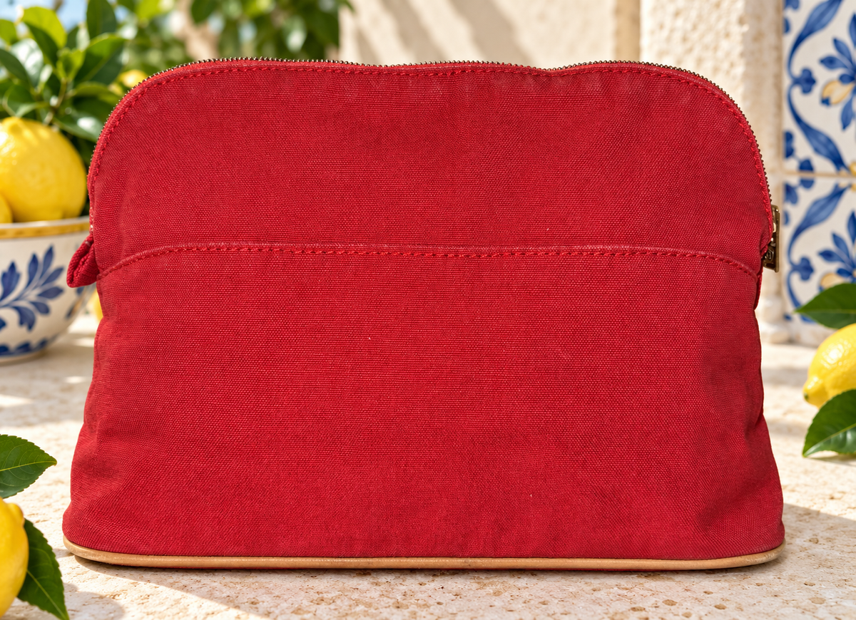 Hermes Bolide Pouch Case/Toiletry Bag Red