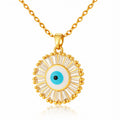 Evil Eye PVD Gold-Plated Brass Necklace - Crystallic