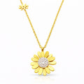 Flowers PVD Gold-Plated Steel Necklace - Intensity