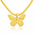Butterflies PVD Gold-Plated Steel Necklace - Intensity