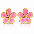 Flowers PVD Gold-Plated Steel Earrings - Intensity