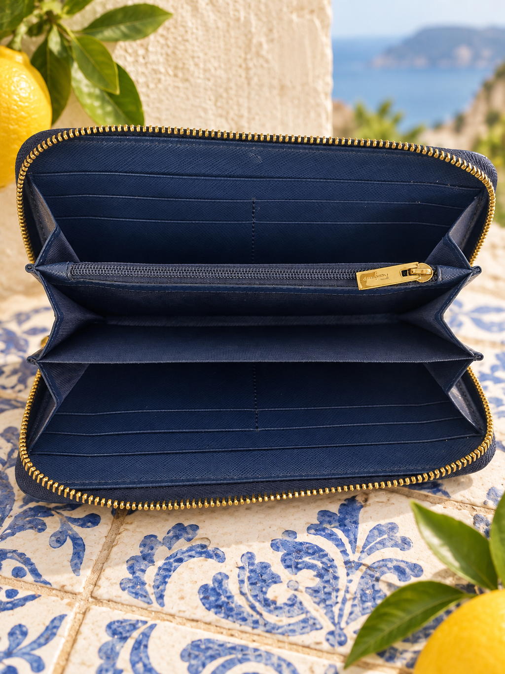 Ferragamo Gancini Zip Around Continental Wallet