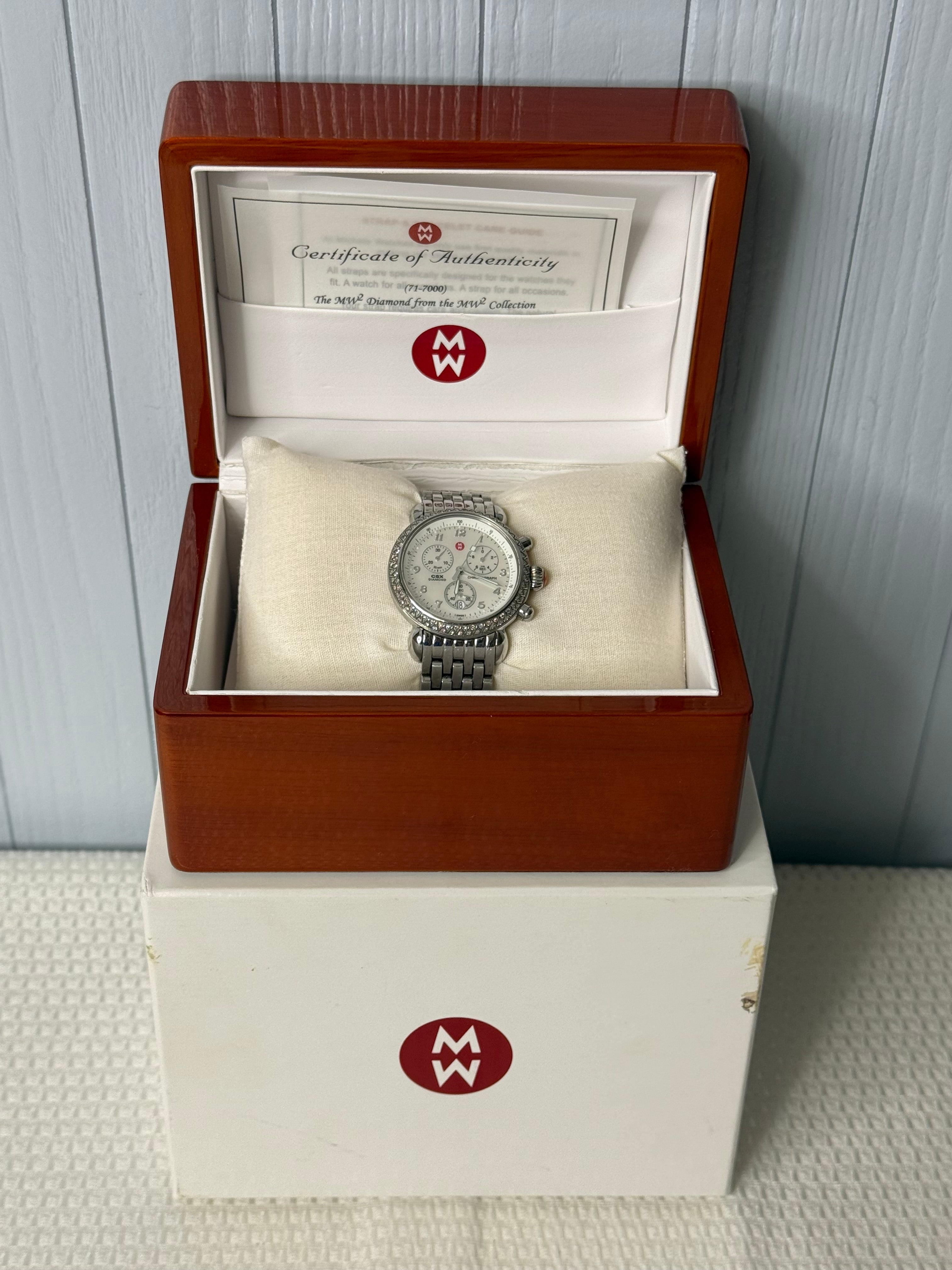 Michele CSX-36 Diamond Chronograph Stainless Steel Ladies Watch