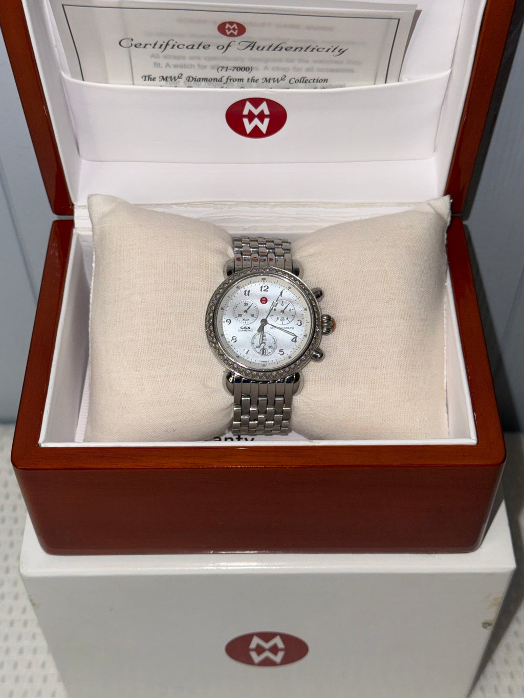 Michele CSX-36 Diamond Chronograph Stainless Steel Ladies Watch
