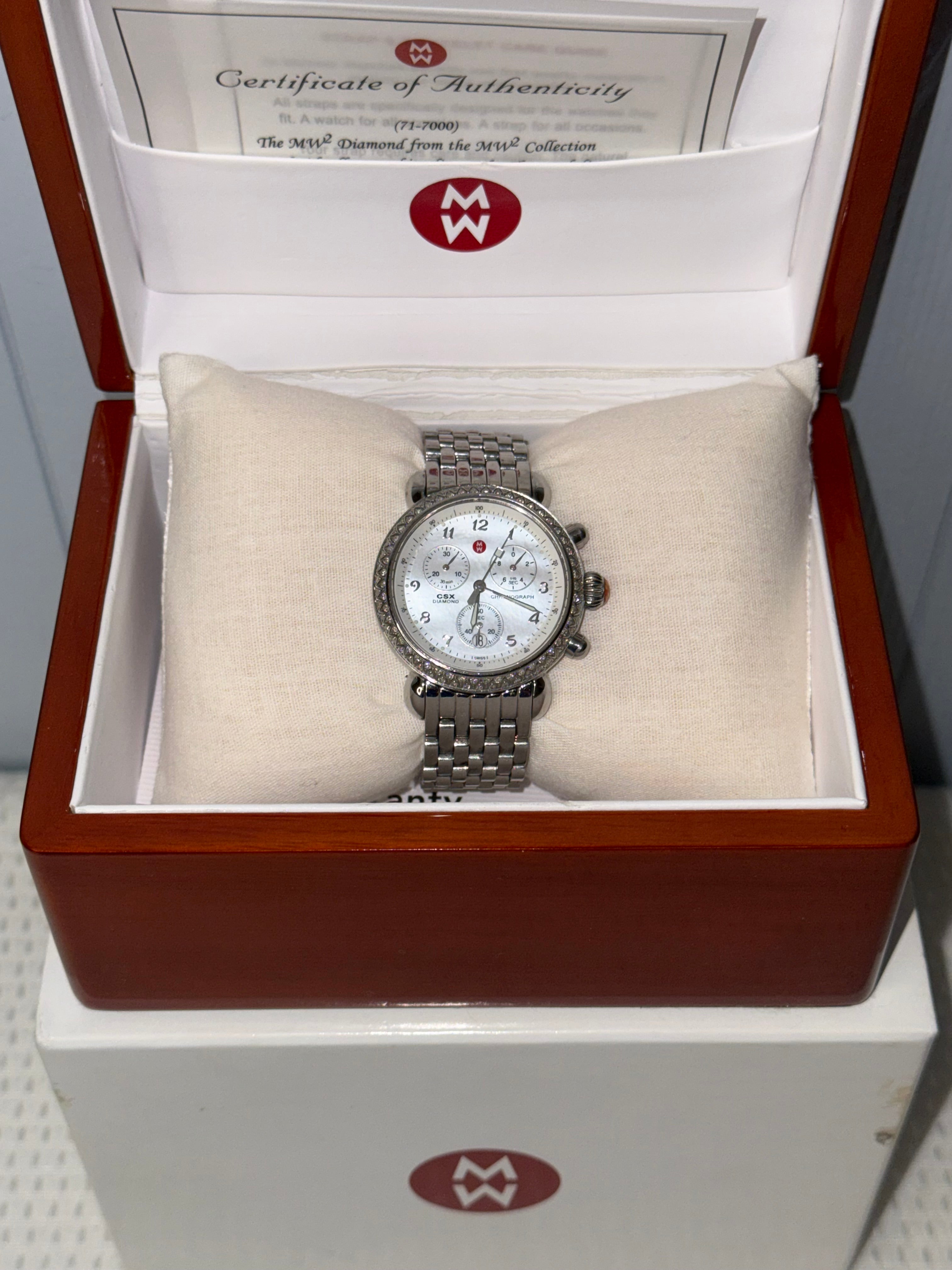 Michele CSX-36 Diamond Chronograph Stainless Steel Ladies Watch