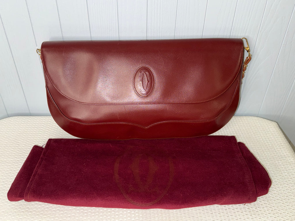 Must De Cartier Vintage Leather Clutch/Crossbody Bag