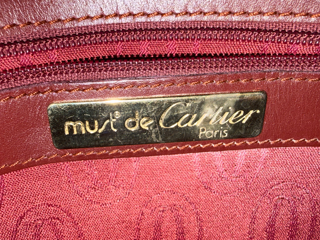 Must De Cartier Vintage Leather Clutch/Crossbody Bag